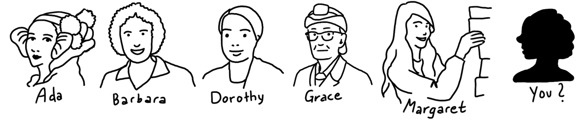 Illustration of women in computer science